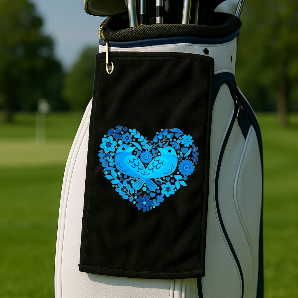 Secrets Blur Bird Heart Golf Towel