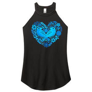 Secrets Blur Bird Heart Women's Perfect Tri Rocker Tank