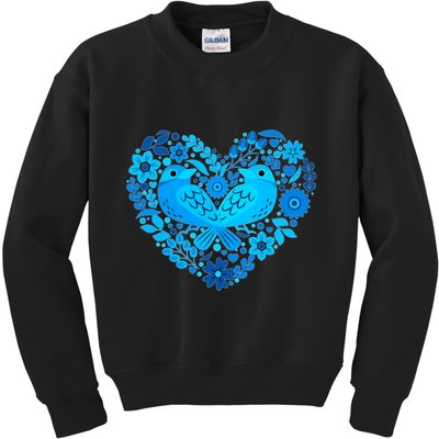 Secrets Blur Bird Heart Kids Sweatshirt