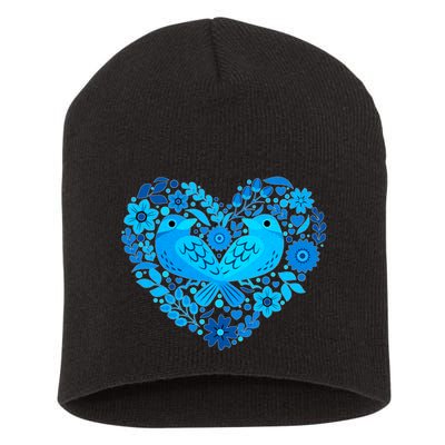 Secrets Blur Bird Heart Short Acrylic Beanie