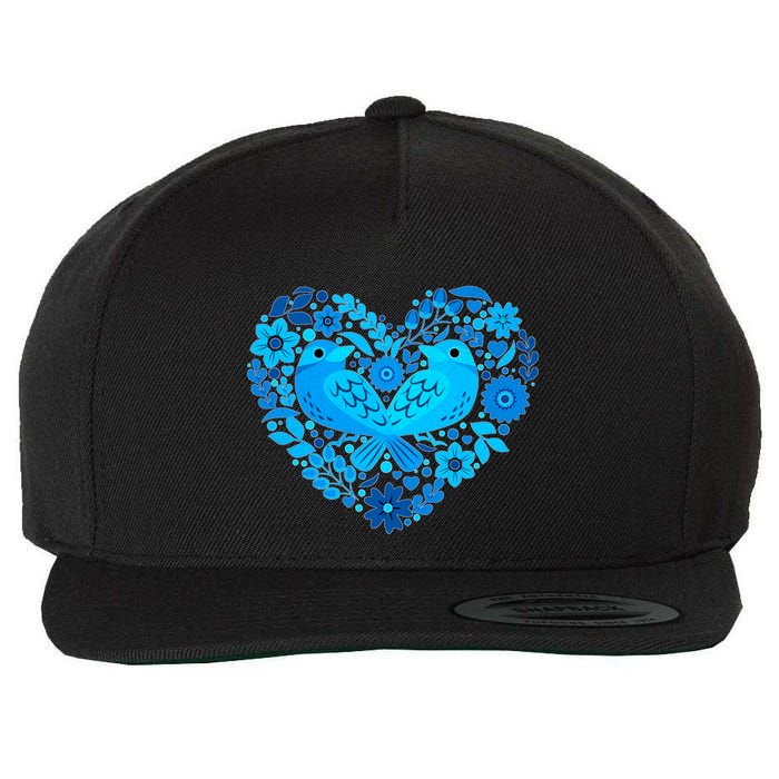 Secrets Blur Bird Heart Wool Snapback Cap