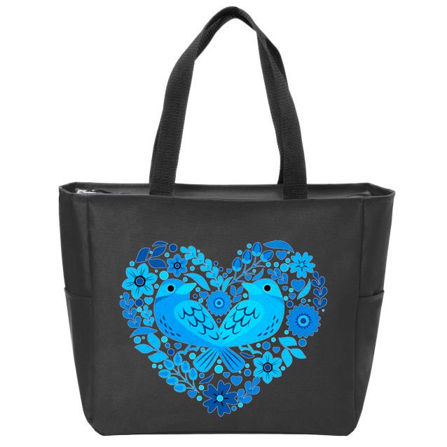 Secrets Blur Bird Heart Zip Tote Bag