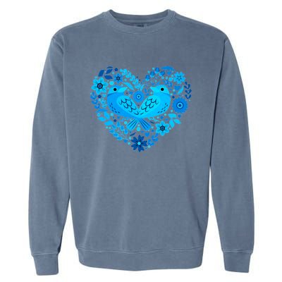 Secrets Blur Bird Heart Garment-Dyed Sweatshirt