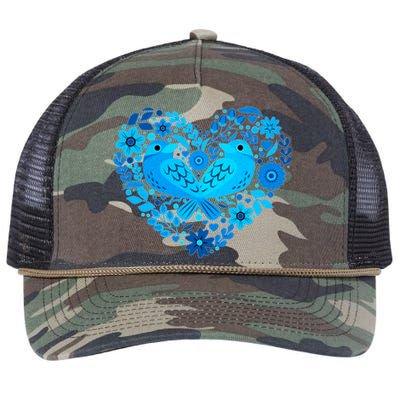 Secrets Blur Bird Heart Retro Rope Trucker Hat Cap