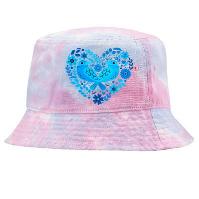 Secrets Blur Bird Heart Tie-Dyed Bucket Hat