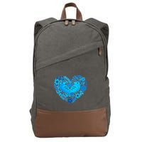 Secrets Blur Bird Heart Cotton Canvas Backpack