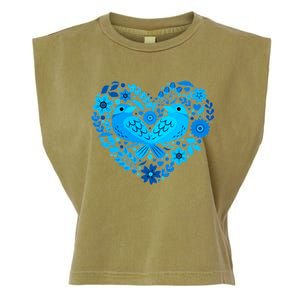 Secrets Blur Bird Heart Garment-Dyed Women's Muscle Tee