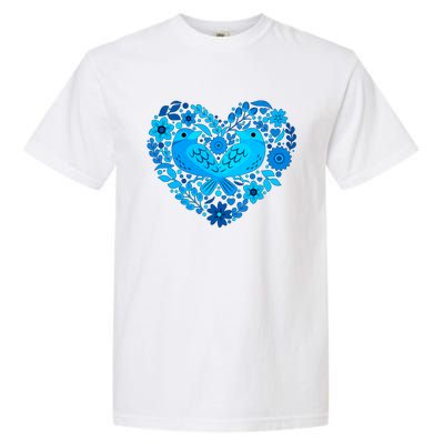 Secrets Blur Bird Heart Garment-Dyed Heavyweight T-Shirt