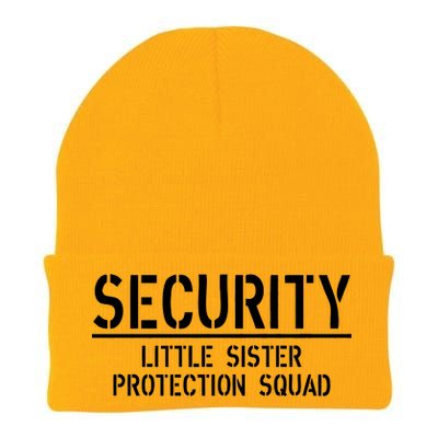 SECURITY Little Sister Protection Squad Funny Big Brother Knit Cap Winter Beanie