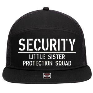 SECURITY Little Sister Protection Squad Funny Big Brother 7 Panel Mesh Trucker Snapback Hat