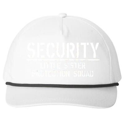 SECURITY Little Sister Protection Squad Funny Big Brother Snapback Five-Panel Rope Hat