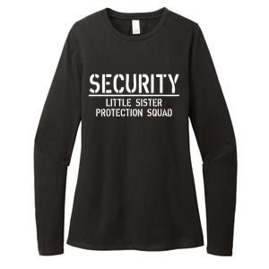 SECURITY Little Sister Protection Squad Funny Big Brother Womens CVC Long Sleeve Shirt