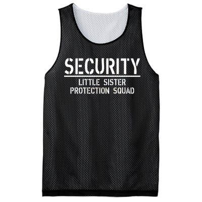 SECURITY Little Sister Protection Squad Funny Big Brother Mesh Reversible Basketball Jersey Tank