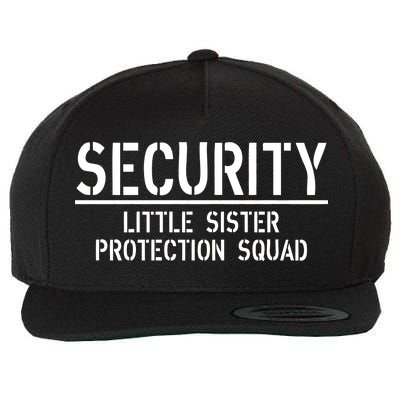 SECURITY Little Sister Protection Squad Funny Big Brother Wool Snapback Cap