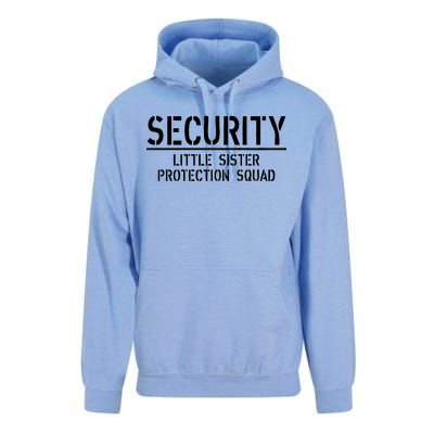 SECURITY Little Sister Protection Squad Funny Big Brother Unisex Surf Hoodie