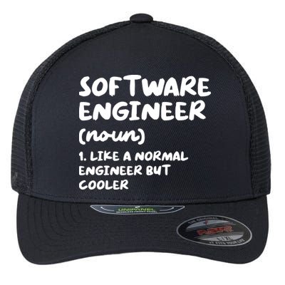 Software Engineer Definition Funny Engineering Flexfit Unipanel Trucker Cap