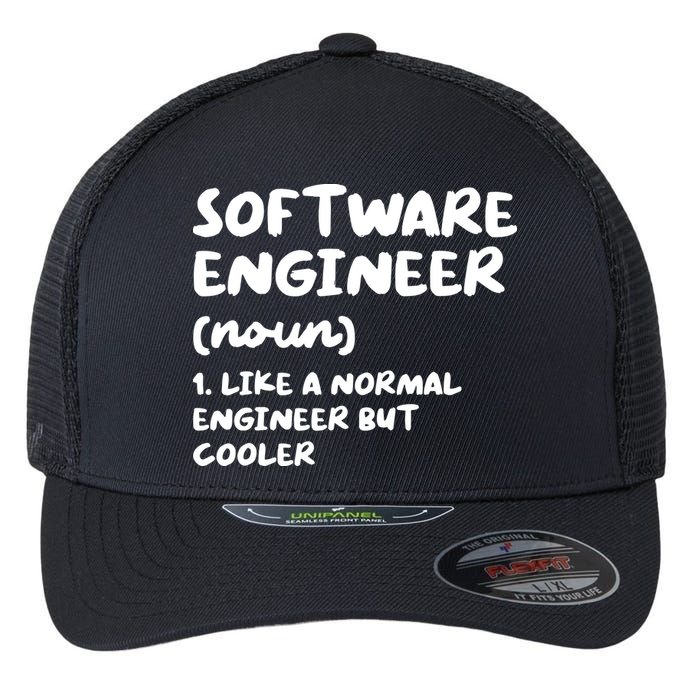 Software Engineer Definition Funny Engineering Flexfit Unipanel Trucker Cap