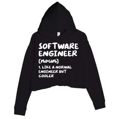 Software Engineer Definition Funny Engineering Crop Fleece Hoodie