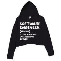 Software Engineer Definition Funny Engineering Crop Fleece Hoodie