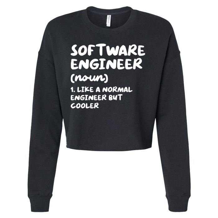 Software Engineer Definition Funny Engineering Cropped Pullover Crew