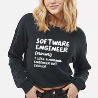 Software Engineer Definition Funny Engineering Cropped Pullover Crew