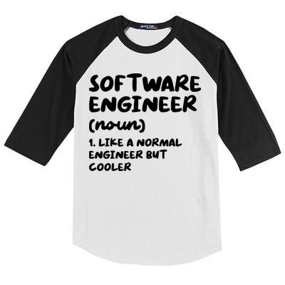 Software Engineer Definition Funny Engineering Kids Colorblock Raglan Jersey