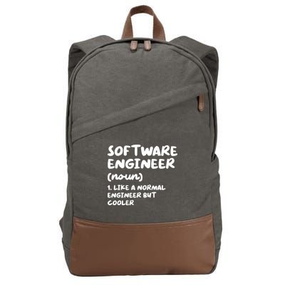 Software Engineer Definition Funny Engineering Cotton Canvas Backpack