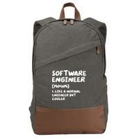 Software Engineer Definition Funny Engineering Cotton Canvas Backpack