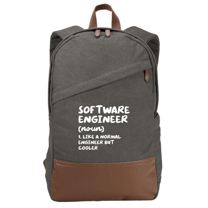 Software Engineer Definition Funny Engineering Cotton Canvas Backpack