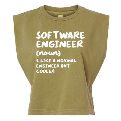 Software Engineer Definition Funny Engineering Garment-Dyed Women's Muscle Tee