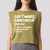 Software Engineer Definition Funny Engineering Garment-Dyed Women's Muscle Tee