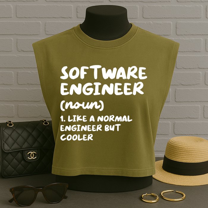 Software Engineer Definition Funny Engineering Garment-Dyed Women's Muscle Tee