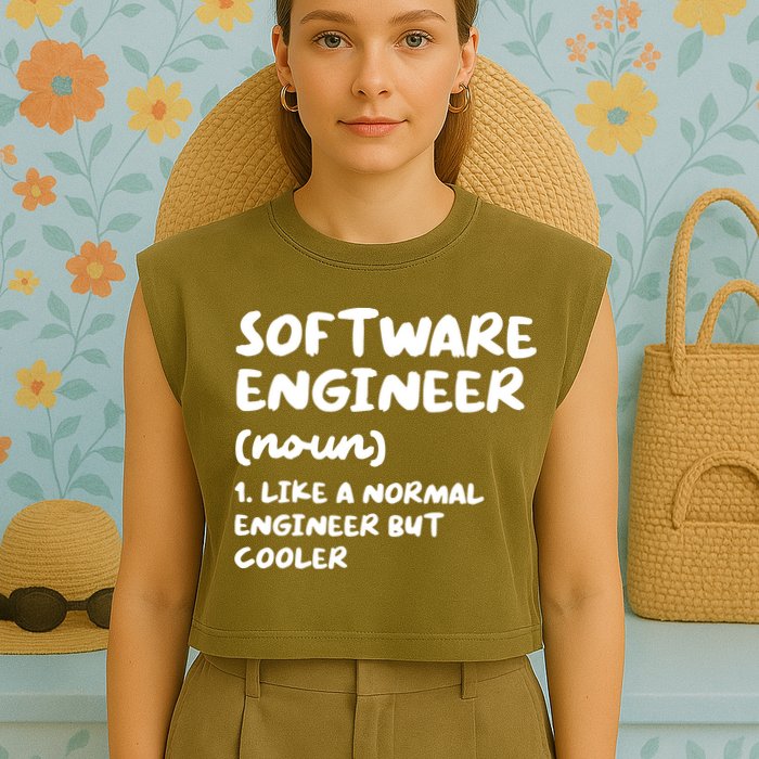 Software Engineer Definition Funny Engineering Garment-Dyed Women's Muscle Tee