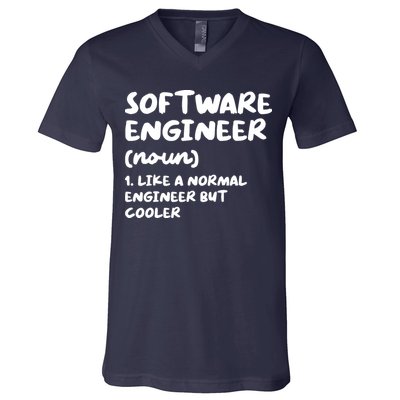 Software Engineer Definition Funny Engineering V-Neck T-Shirt