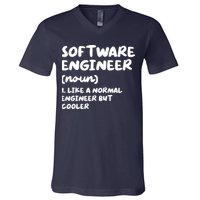 Software Engineer Definition Funny Engineering V-Neck T-Shirt