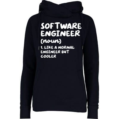 Software Engineer Definition Funny Engineering Womens Funnel Neck Pullover Hood