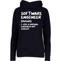 Software Engineer Definition Funny Engineering Womens Funnel Neck Pullover Hood