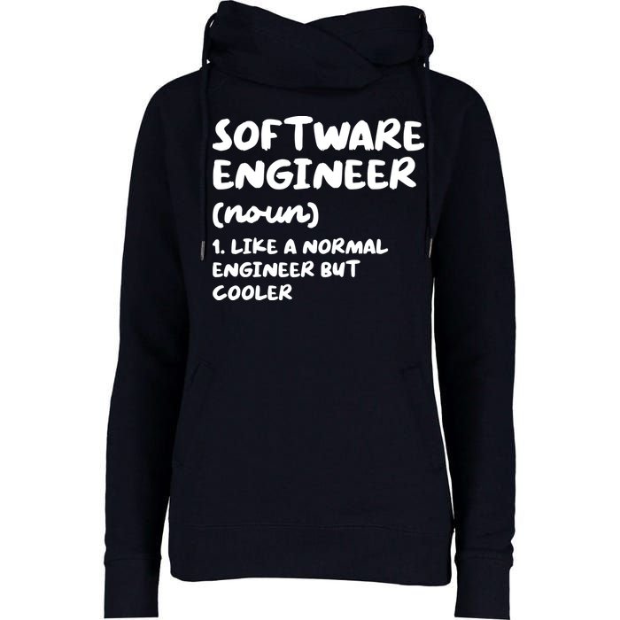 Software Engineer Definition Funny Engineering Womens Funnel Neck Pullover Hood