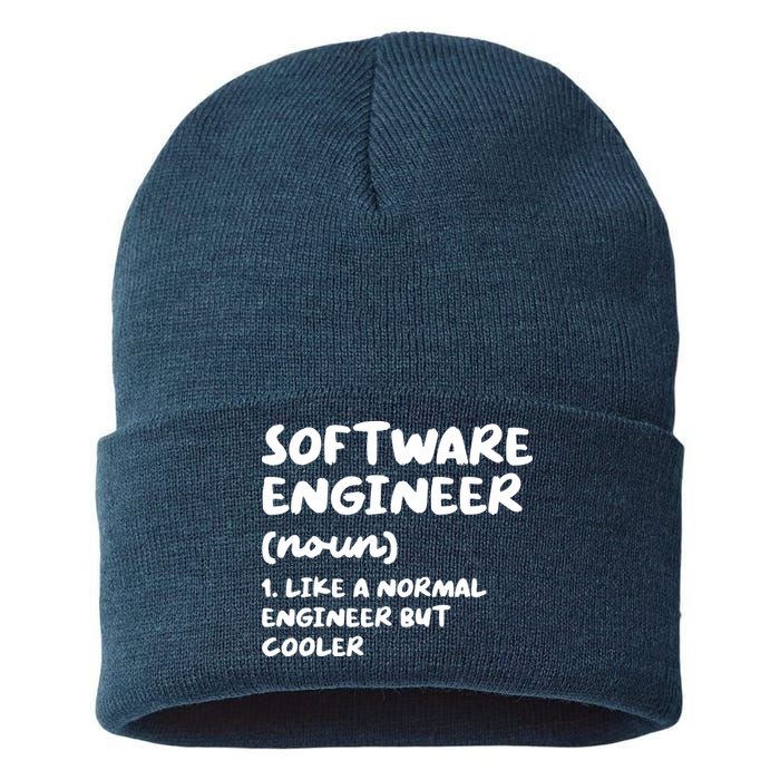 Software Engineer Definition Funny Engineering Sustainable Knit Beanie