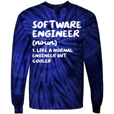 Software Engineer Definition Funny Engineering Tie-Dye Long Sleeve Shirt