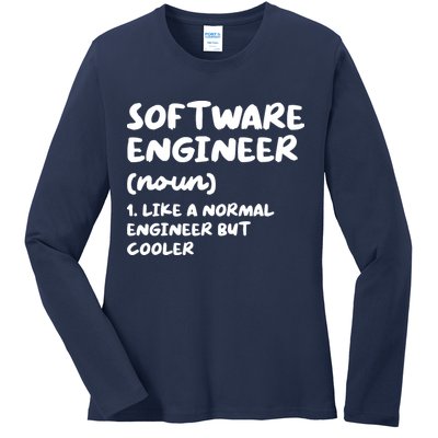 Software Engineer Definition Funny Engineering Ladies Long Sleeve Shirt