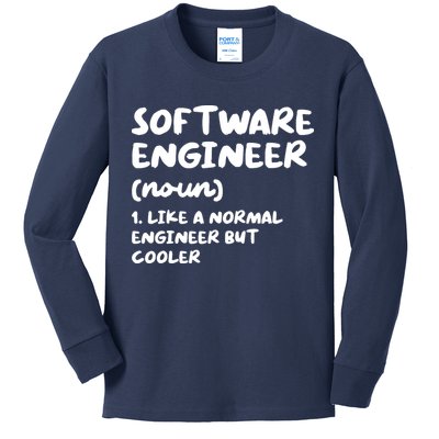Software Engineer Definition Funny Engineering Kids Long Sleeve Shirt
