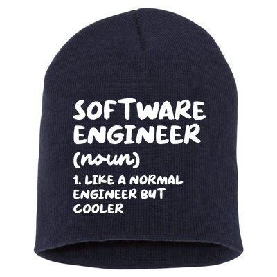 Software Engineer Definition Funny Engineering Short Acrylic Beanie