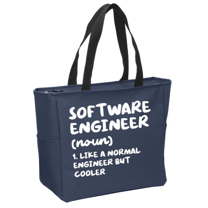 Software Engineer Definition Funny Engineering Zip Tote Bag