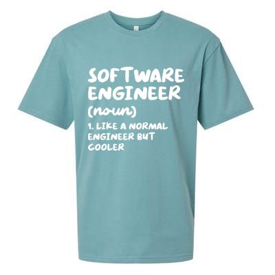 Software Engineer Definition Funny Engineering Sueded Cloud Jersey T-Shirt