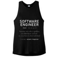 Software Engineer Definition Shirts Coder Definition Ladies PosiCharge Tri-Blend Wicking Tank