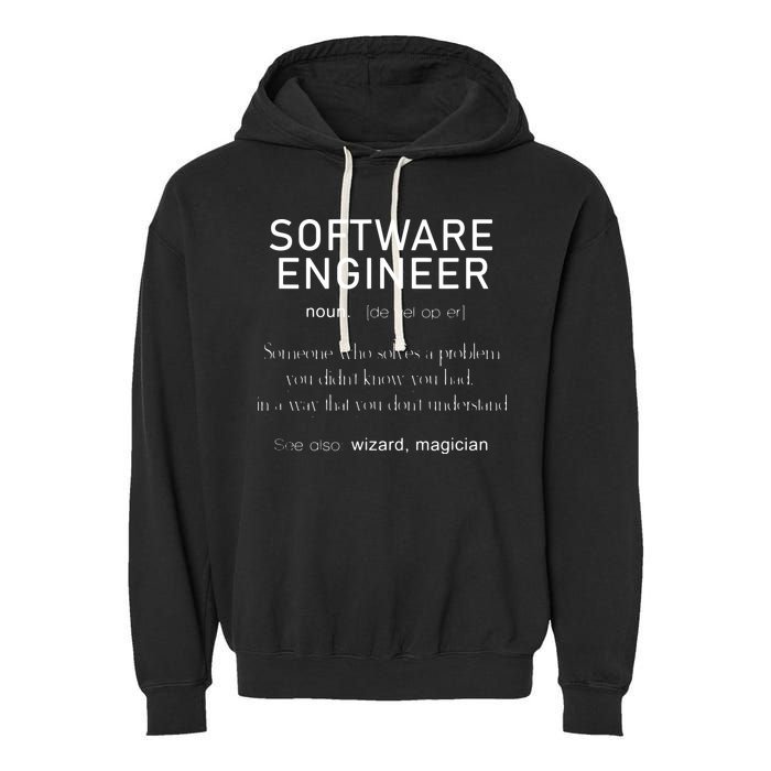 Software Engineer Definition Shirts Coder Definition Garment-Dyed Fleece Hoodie