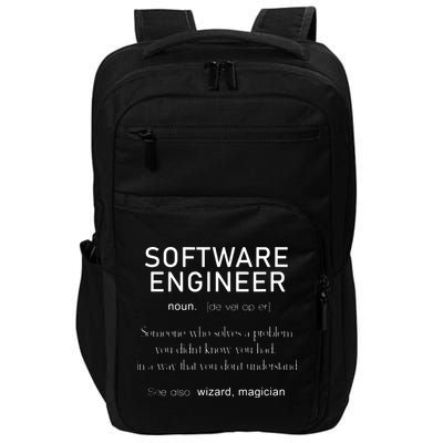 Software Engineer Definition Shirts Coder Definition Impact Tech Backpack