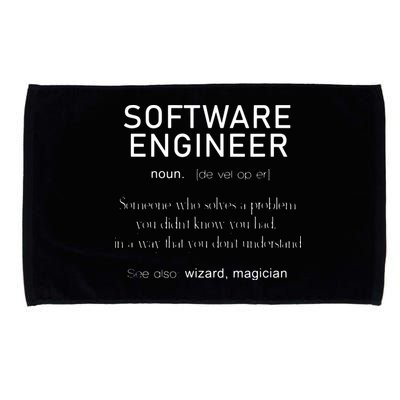 Software Engineer Definition Shirts Coder Definition Microfiber Hand Towel