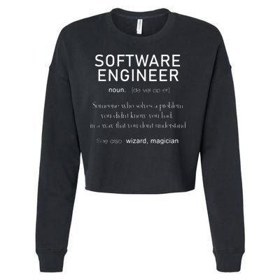 Software Engineer Definition Shirts Coder Definition Cropped Pullover Crew